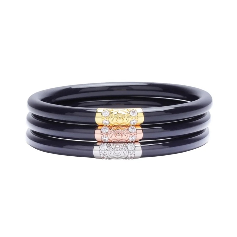 BUDHAGIRL Three Kings All Weather Bangles Navy Medium NWT - Picture 2 of 7